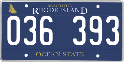RI license plate 036393