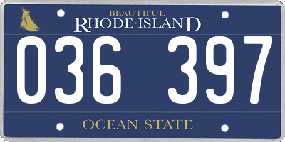 RI license plate 036397