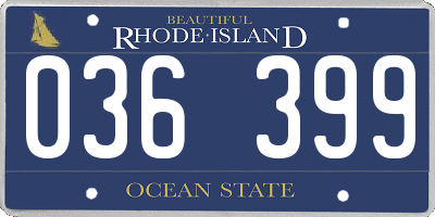 RI license plate 036399