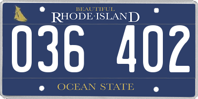 RI license plate 036402