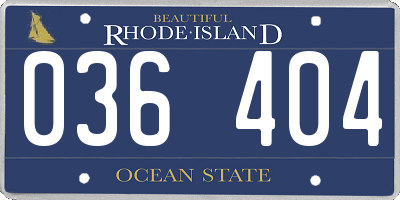 RI license plate 036404