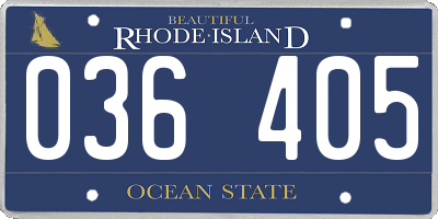 RI license plate 036405