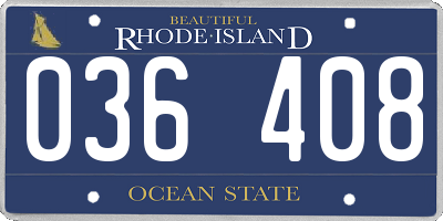 RI license plate 036408