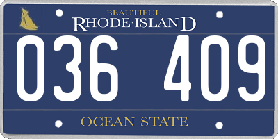 RI license plate 036409