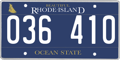 RI license plate 036410