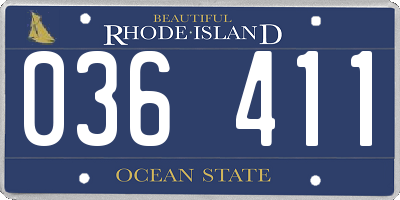 RI license plate 036411