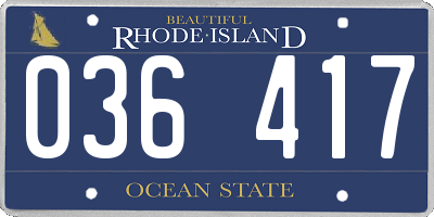 RI license plate 036417