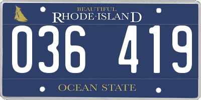 RI license plate 036419