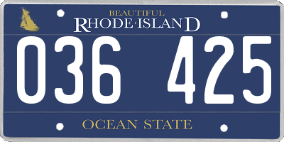 RI license plate 036425