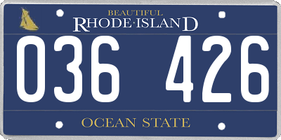 RI license plate 036426