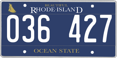 RI license plate 036427