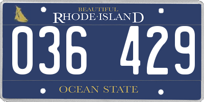 RI license plate 036429