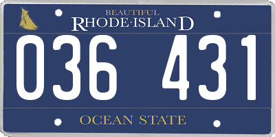 RI license plate 036431