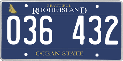 RI license plate 036432