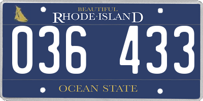 RI license plate 036433