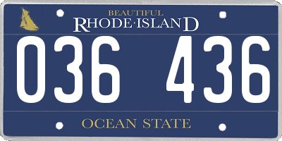RI license plate 036436