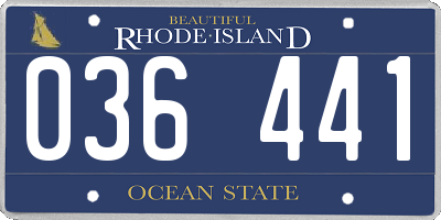 RI license plate 036441