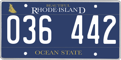 RI license plate 036442