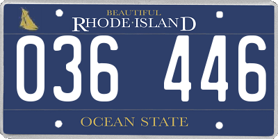 RI license plate 036446
