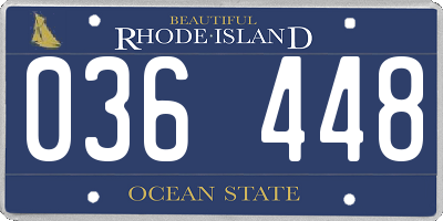 RI license plate 036448