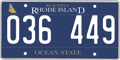 RI license plate 036449