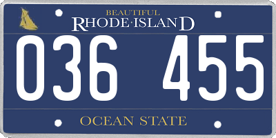 RI license plate 036455