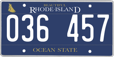 RI license plate 036457