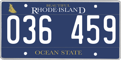 RI license plate 036459
