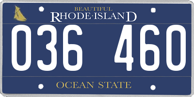 RI license plate 036460