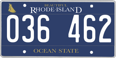 RI license plate 036462