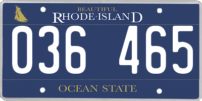 RI license plate 036465