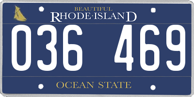 RI license plate 036469