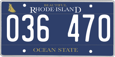 RI license plate 036470