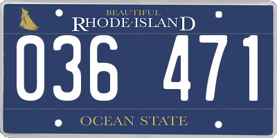 RI license plate 036471