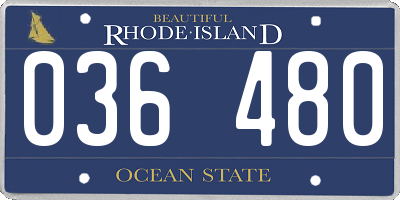 RI license plate 036480
