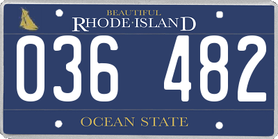 RI license plate 036482