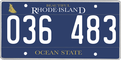 RI license plate 036483