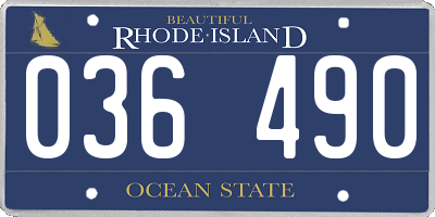 RI license plate 036490