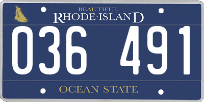RI license plate 036491
