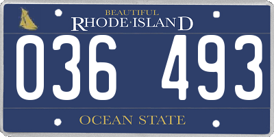 RI license plate 036493