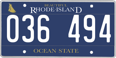 RI license plate 036494