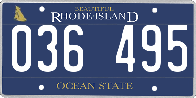 RI license plate 036495