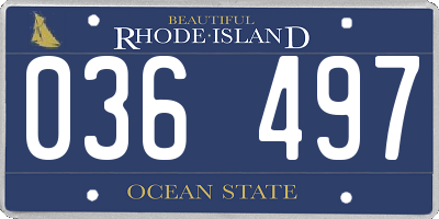 RI license plate 036497