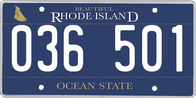 RI license plate 036501