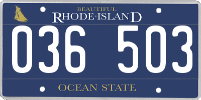 RI license plate 036503
