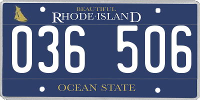 RI license plate 036506