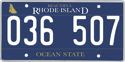 RI license plate 036507