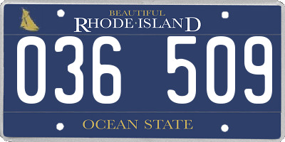 RI license plate 036509