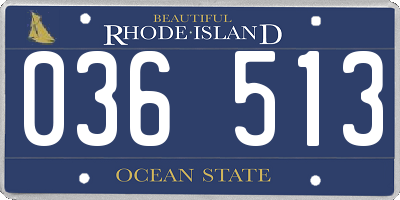 RI license plate 036513