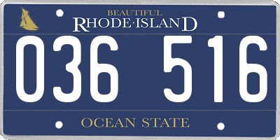 RI license plate 036516